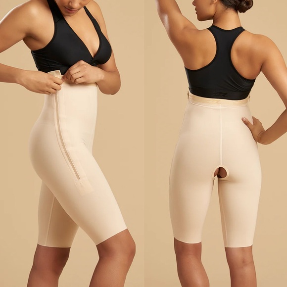 High-Waisted Beige Shapewear Shorts